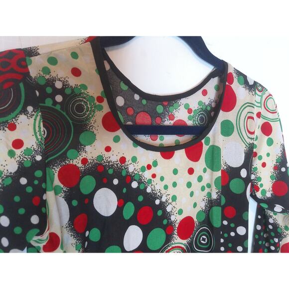 Vintage Nylon Psychedelic Abstract Tunic READ - Picture 2 of 6